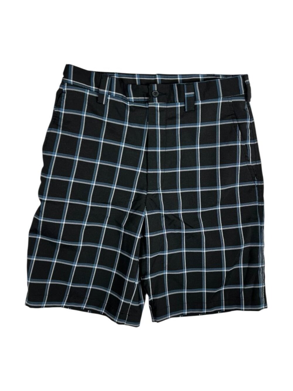 Snake Eyes Shorts Mens 30 Black Plaid Golf Chino Flat Front Stretch Casual